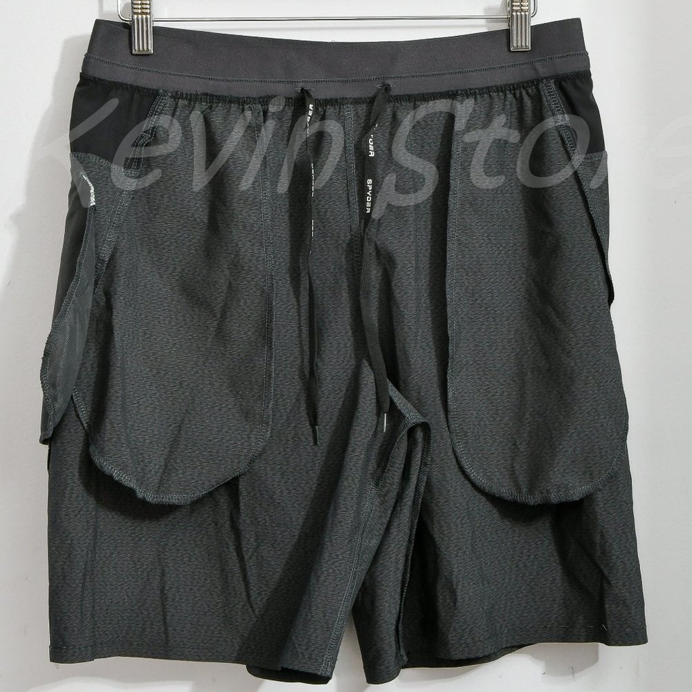 Spyder Men's Proweb Stretch Zippered Pockets Active Shorts BLACK - Picture 12 of 13